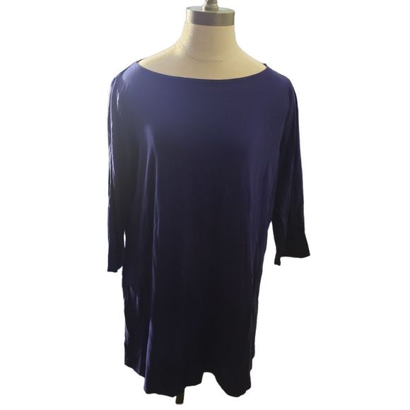 CT1116a Eileen Fisher Long Sleeve Ladies Crew neck blouse Large - Picture 1 of 5